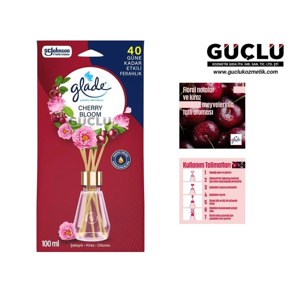 GLADE ÇUBUKLU ORTAM KOKUSU 100ML CHERRY BLOOM*6LI