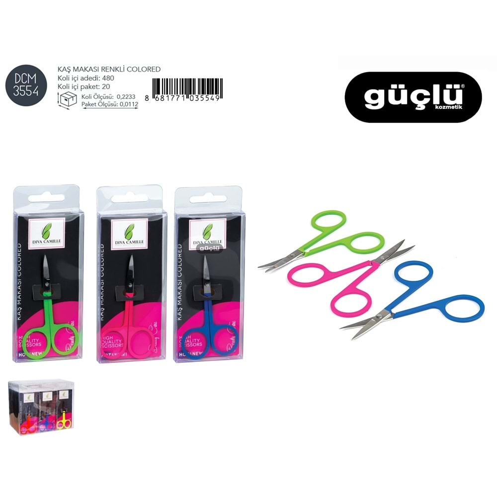 DİVA CAMİLLE KAŞ MAKASI RENKLİ COLORED DCM-3554*24LÜ