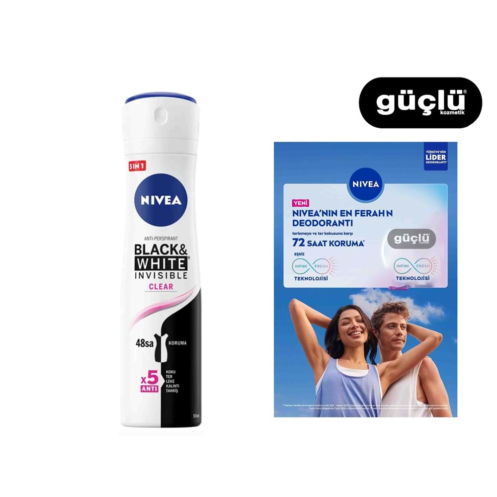 NİVEA DEO KDN 150ML INVISIBLE CLEAR*6LI