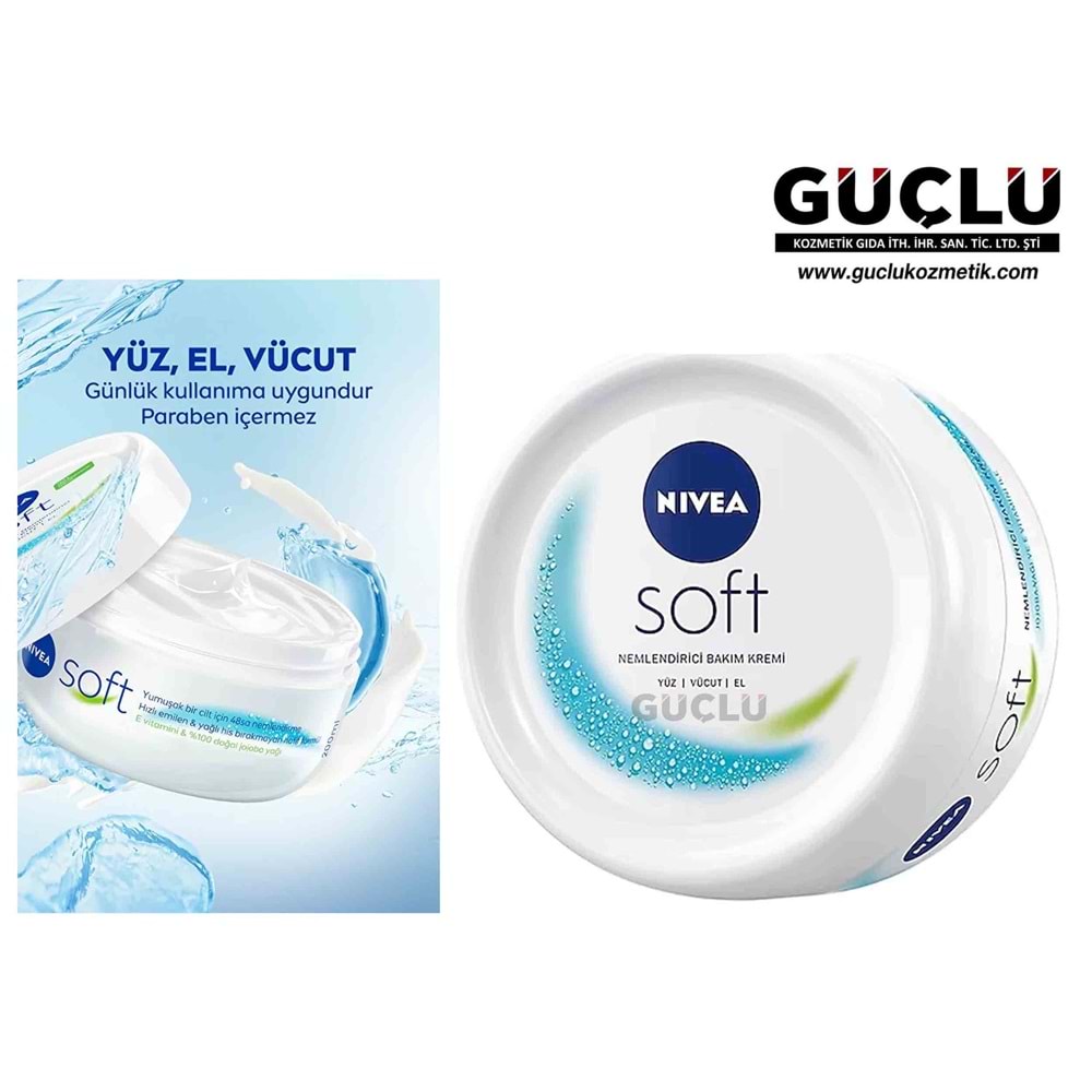 NİVEA SOFT BAKIM KREMİ 200ML 0507*9LU