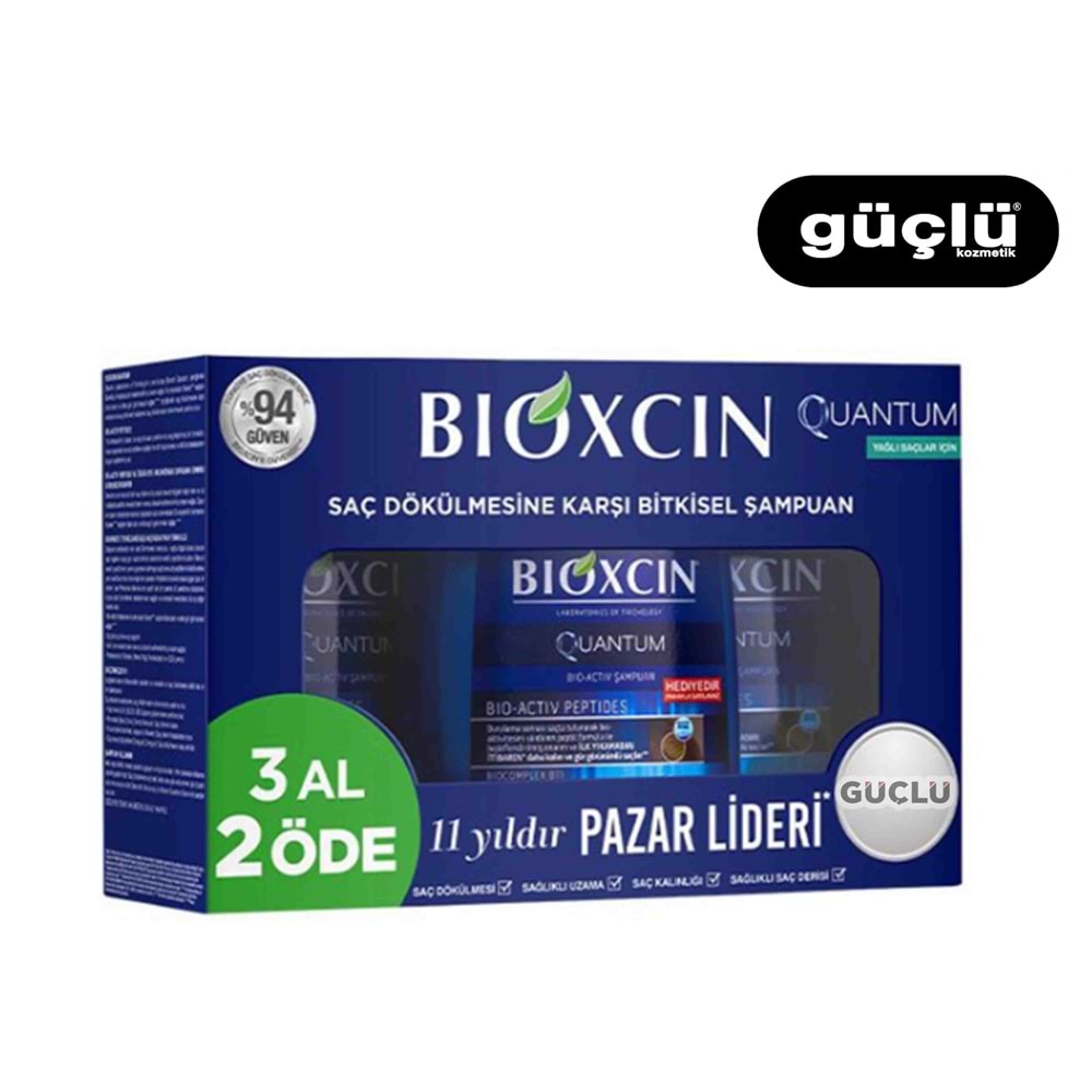 BİOXCIN ŞAMPUAN 3'LÜ 300ML QUANTUM YAĞLI SAÇLAR 5513*12Lİ