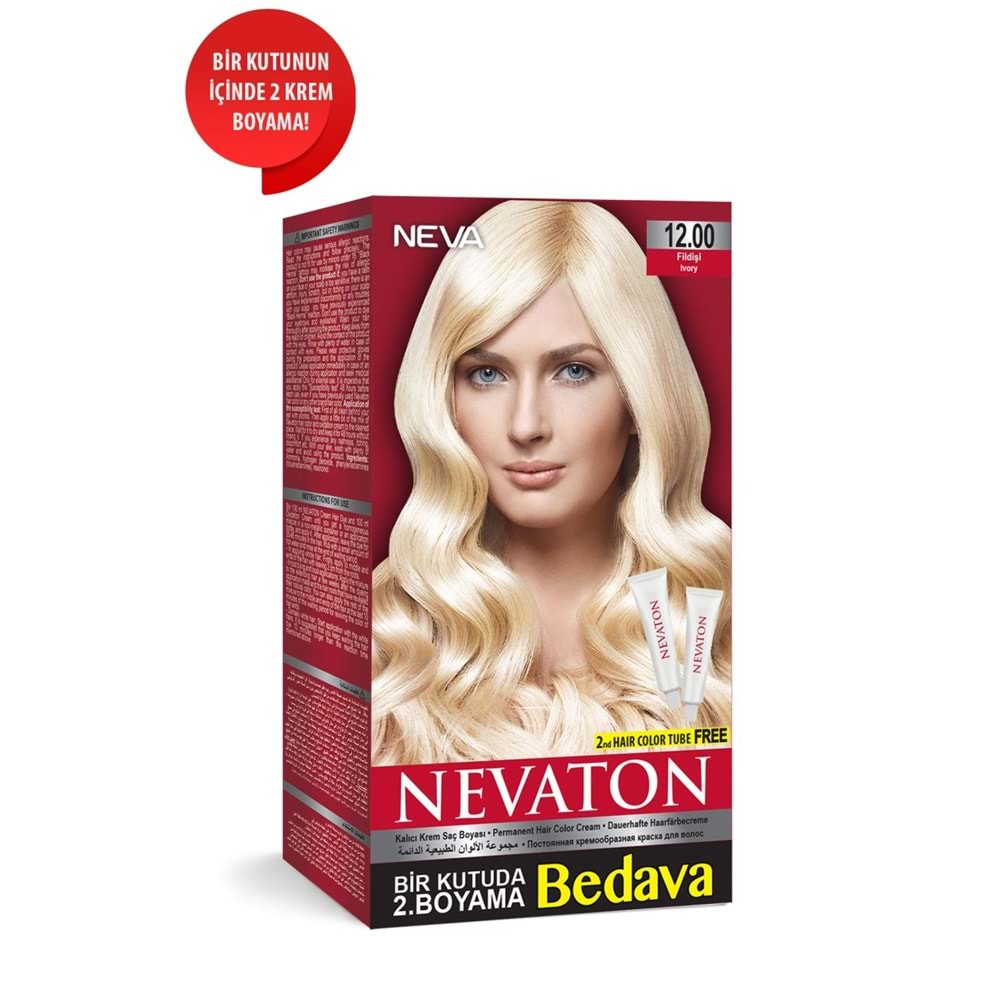 NEVATON SAÇ BOYASI 2Lİ SET 12.00 FİLDİŞİ*24LÜ