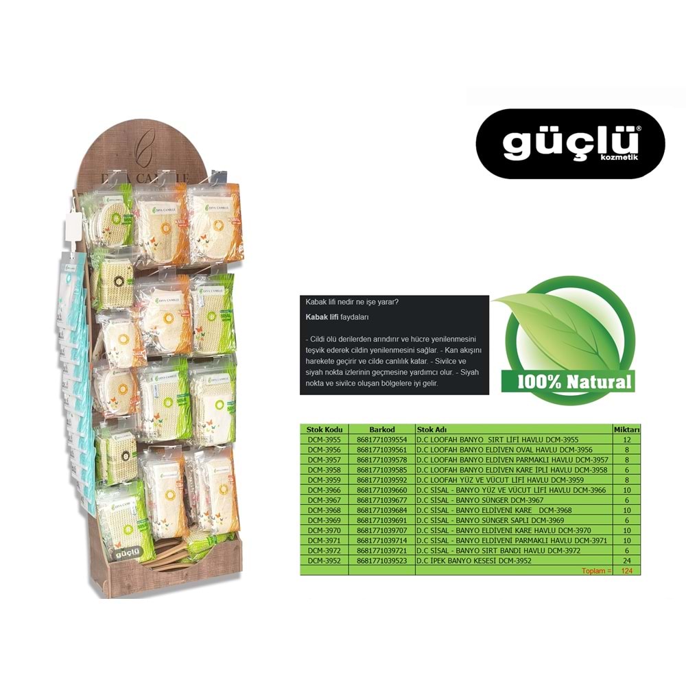 D.C NATURAL BANYO LİF STAND DCM-3953*124LÜ