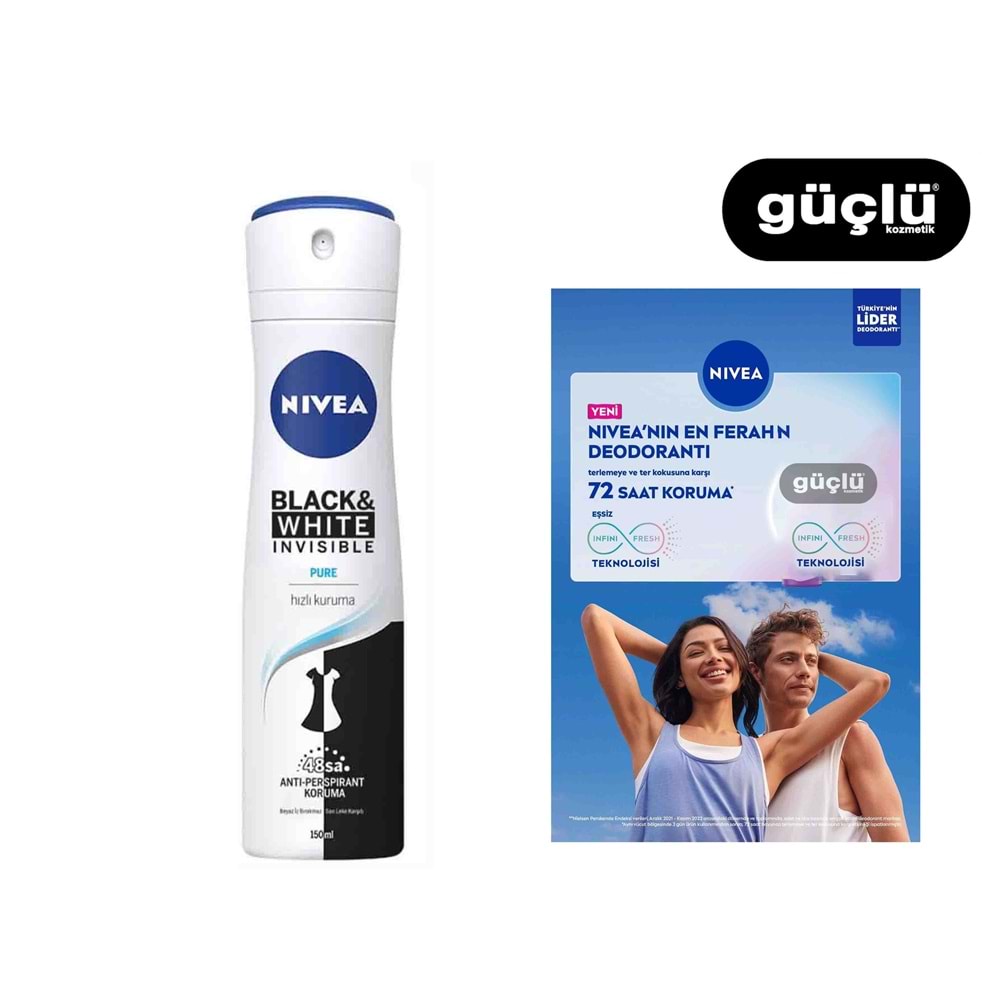 NİVEA DEO KDN 150ML B&W PURE*6LI