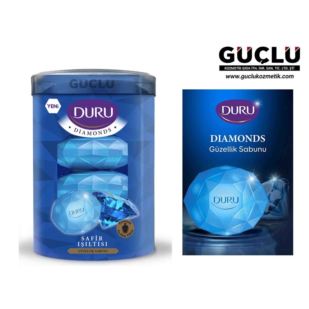 DURU SABUN DİAMONDS 4X90G SAFİR IŞILTISI (MAVİ)*16LI