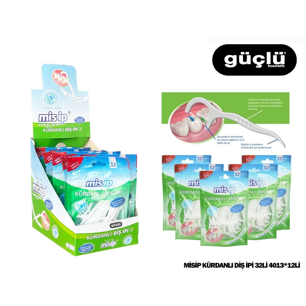 MİSİP KÜRDANLI DİŞ İPİ 32Lİ 4013*12Lİ