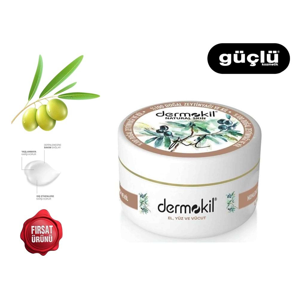 DERMOKİL EL VE VÜCUT YÜZ KREMİ 300ML ZEYTİNYAĞI*24LÜ