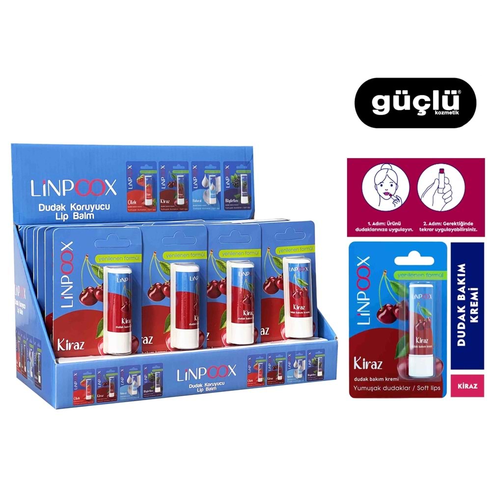 LİNPOOX LİP BALM DUDAK KORUYUCU LPN 002 KİRAZ*24LÜ