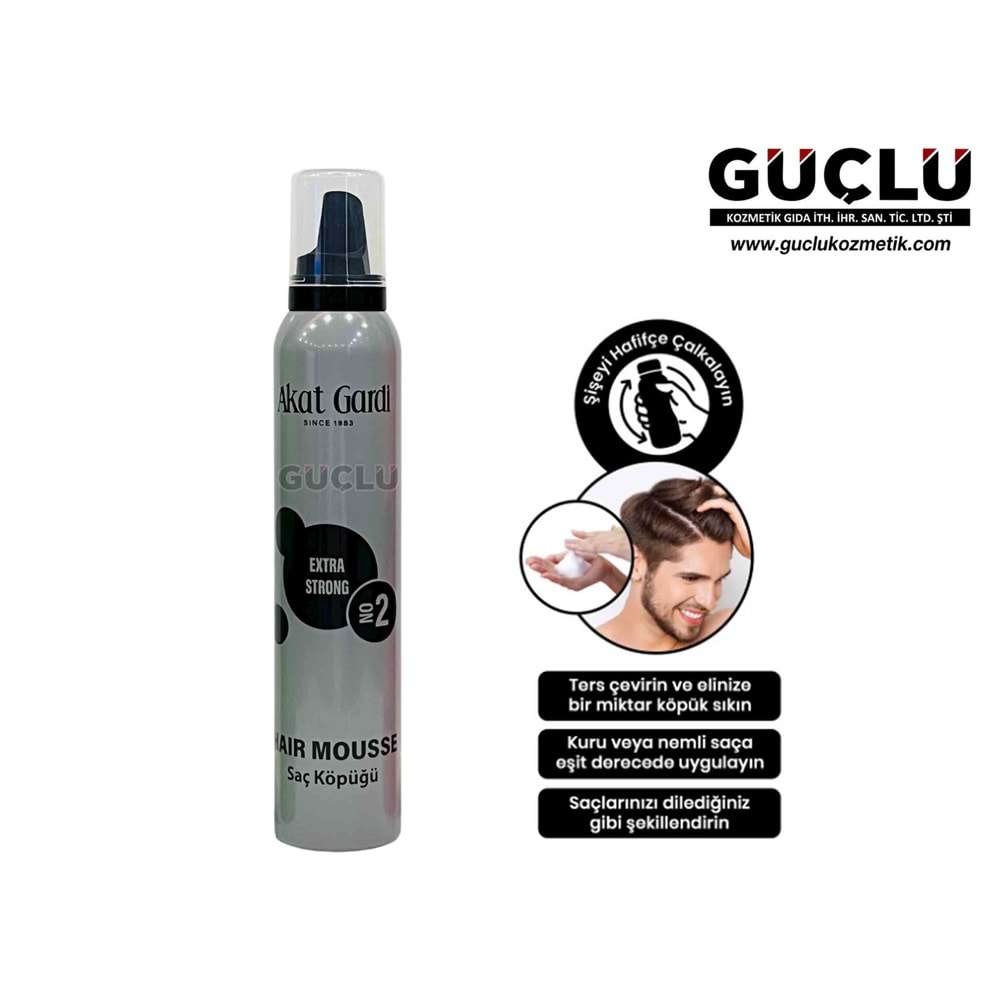 AKAT GARDİN SAÇ KÖPÜĞÜ 200ML (GRİ) EXTRA STRONG NO:2*12Lİ