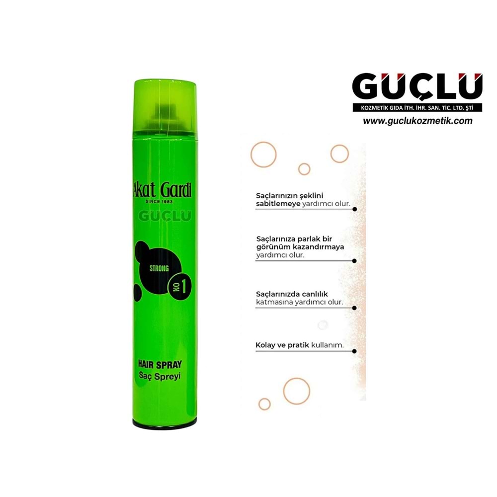 AKAT GARDİ SAÇ SPREY 400ML STRONG YEŞİL NO:1*12Lİ