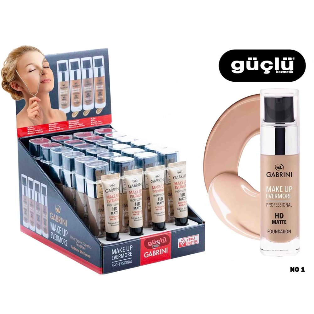 GABRİNİ FONDÖTEN MAKE UP EVERMORE HD ÖZEL SERİ 7007*24Ü