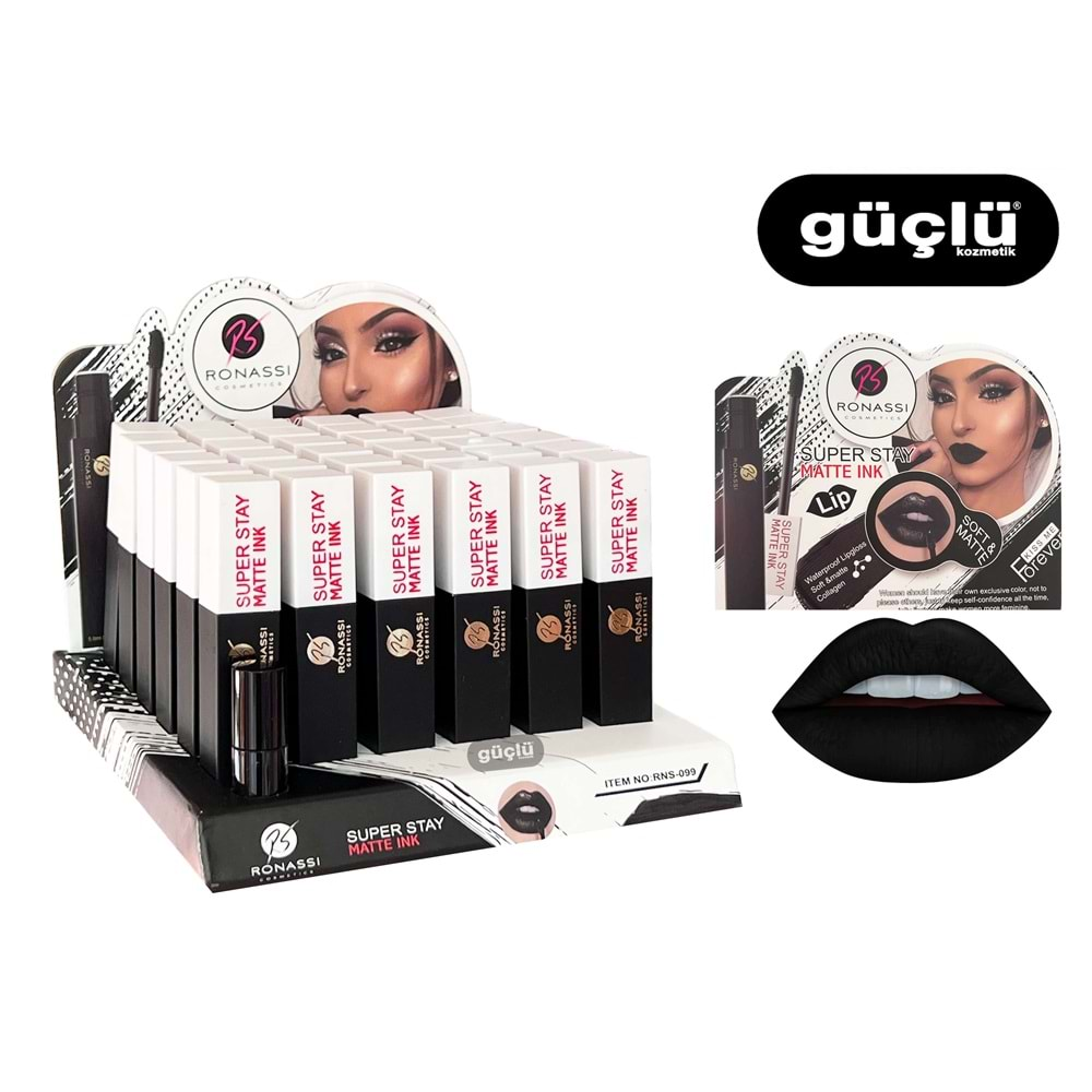 RONASSİ SİYAH LİP GLOSS MATTE INK RNS099*36LI