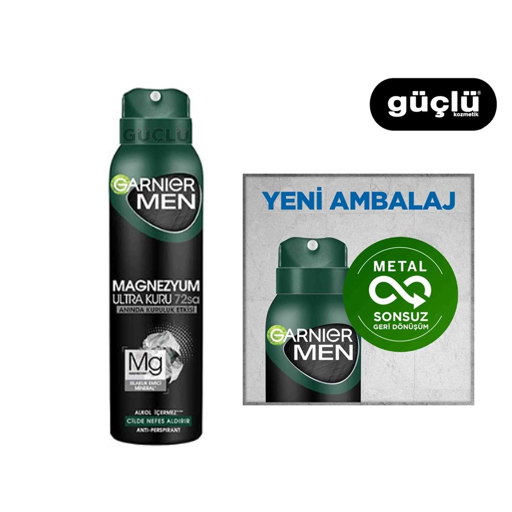 GARNIER DEO ERKEK MAGNEZYUM ULTRA KURU 150ML