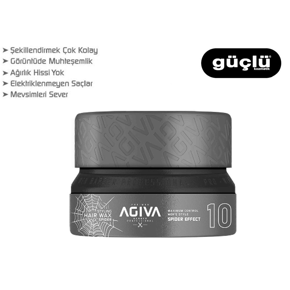 AGİVA WAX 155ML 10 SPIDER GRİ*36LI