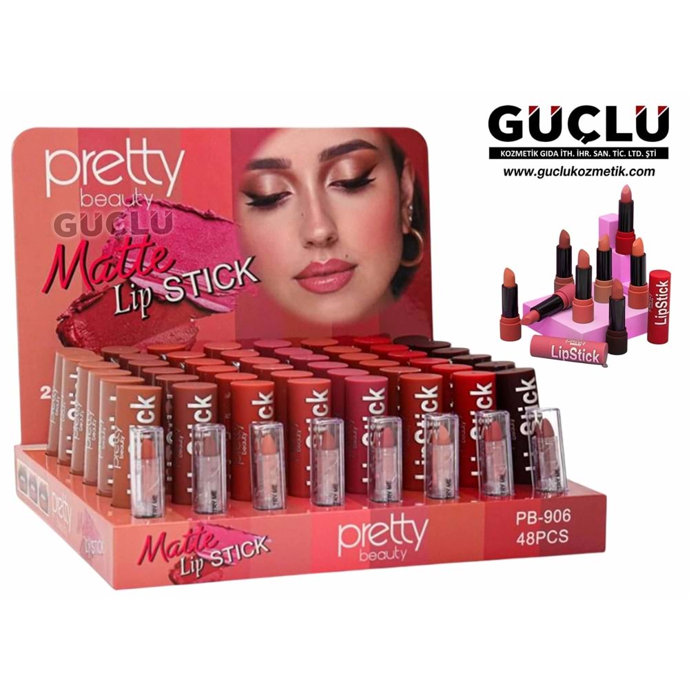 PRETTY B. MATTE LİP STICK-RUJ PB906*48Lİ