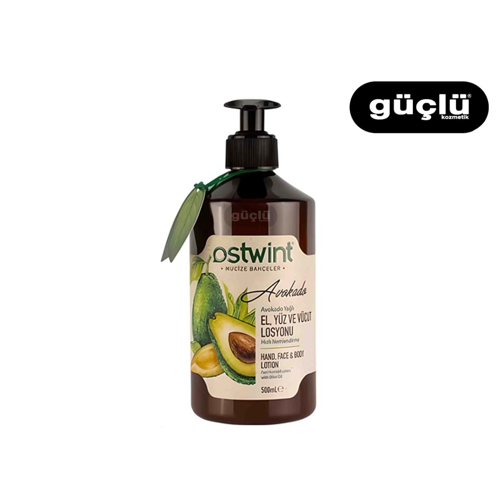 OSTWİNT EL,YÜZ VE VÜCUT KREMİ+LOSYONU 500ML AVOKADO*24LÜ