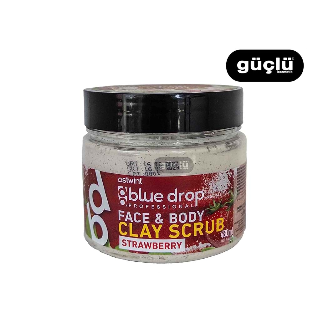 OSTWİNT BLUE D. SCRUB KİL MASKESİ 480ML ÇİLEK*12Lİ