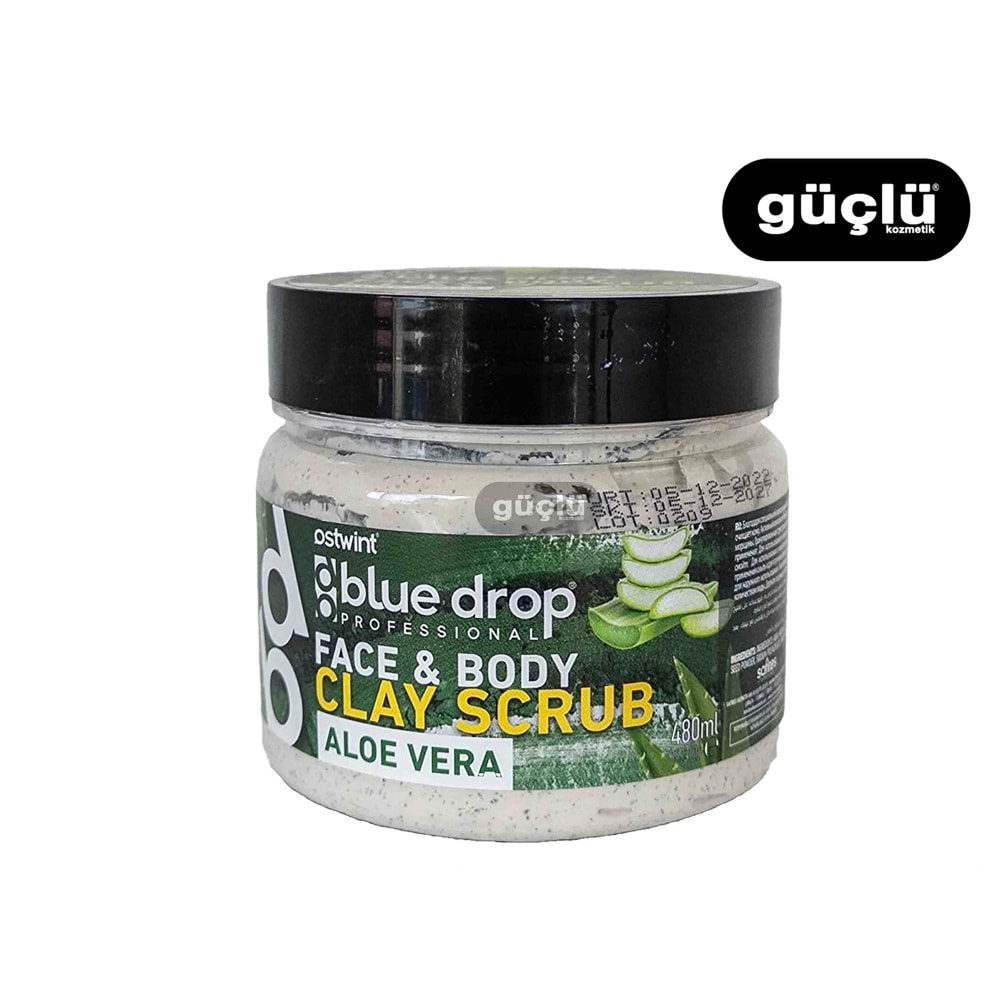 OSTWİNT BLUE D. SCRUB KİL MASKESİ 480ML ALOE VERA*12Lİ