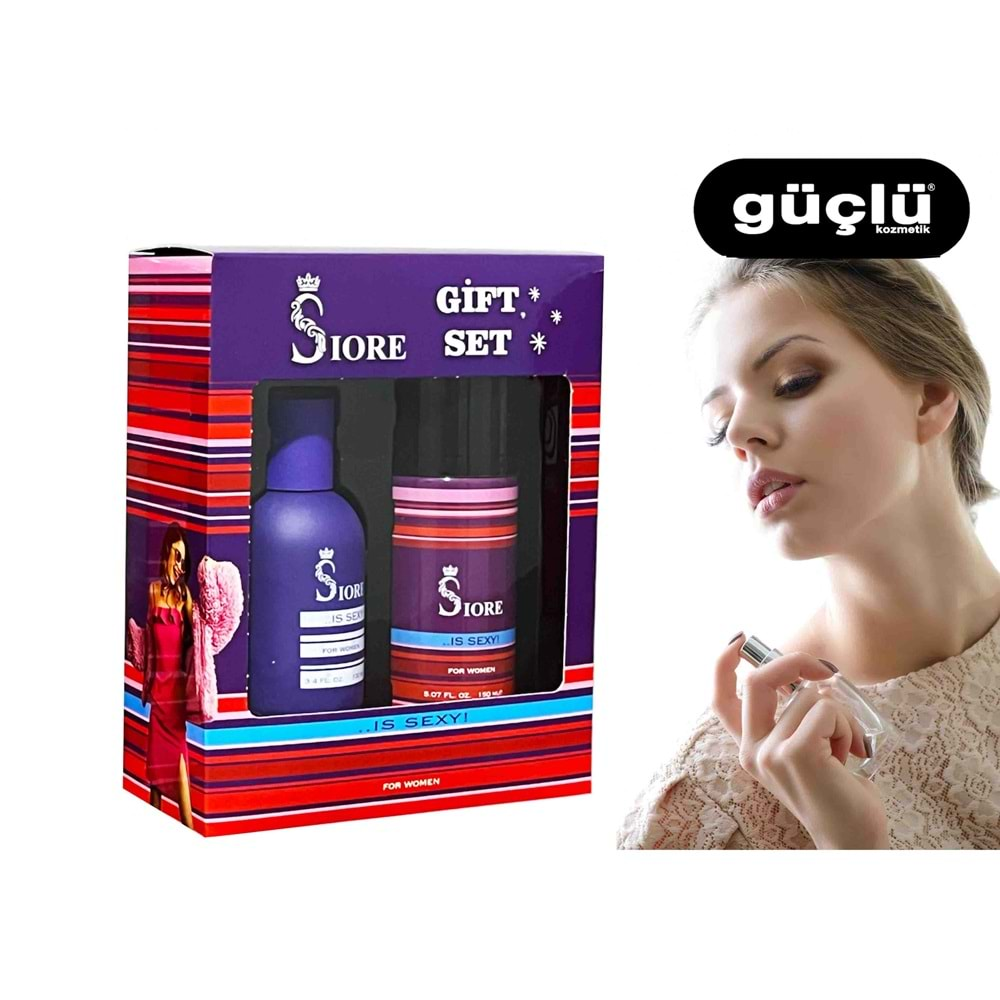 SİORE GİFT SET PARFÜM KADIN 100ML+150ML IS SEXY*6LI