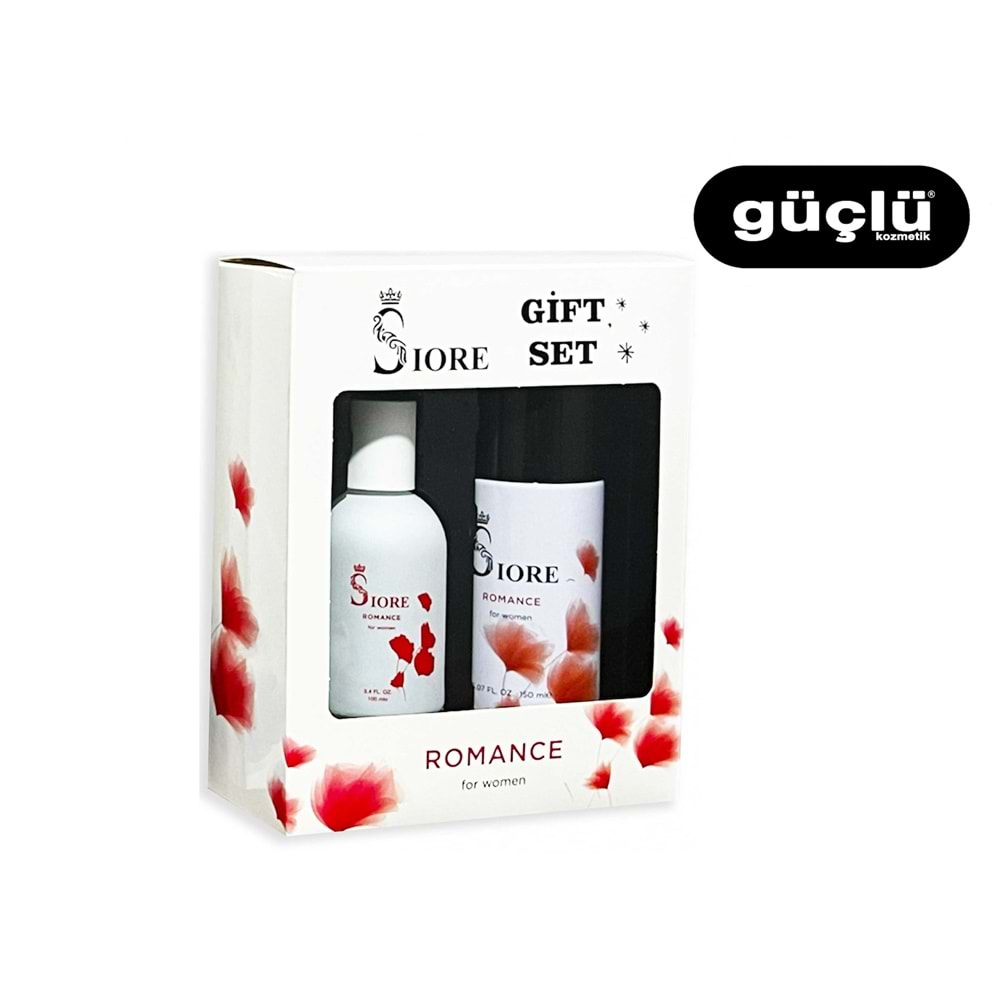 SİORE GİFT SET PARFÜM KADIN 100ML+150ML ROMANCE*6LI