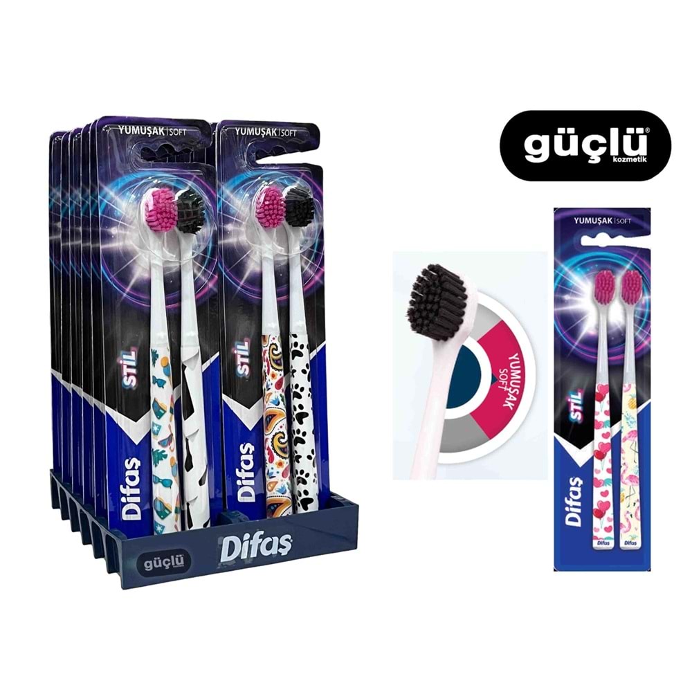 DİFAŞ DİŞ FIRÇASI STİL 2Lİ 2216*12Lİ