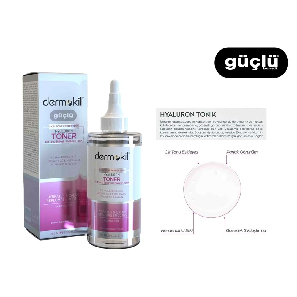 DERMOKİL TONİK HYALURON 200ML 8940*12Lİ