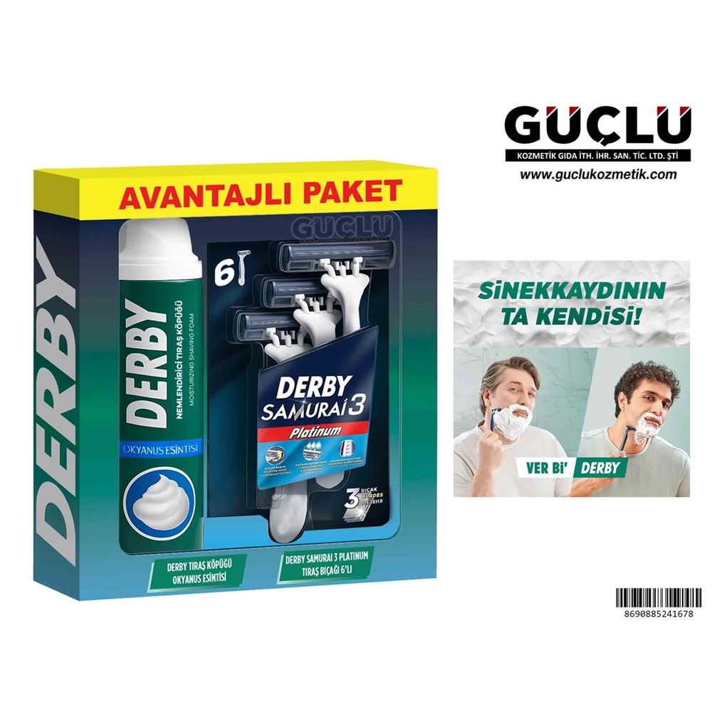 DERBY AVANTAJLI PAKET SAM.3 6LI+200ML TIRAŞ KÖP.1678*6LI