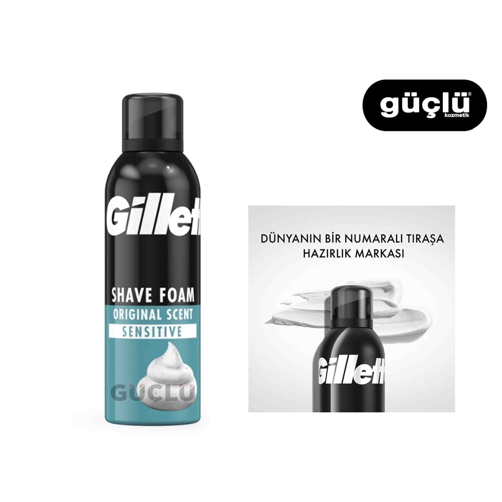 GİLLETTE TRAŞ KÖPÜĞÜ 200ML SENSITIVE 2054*6LI