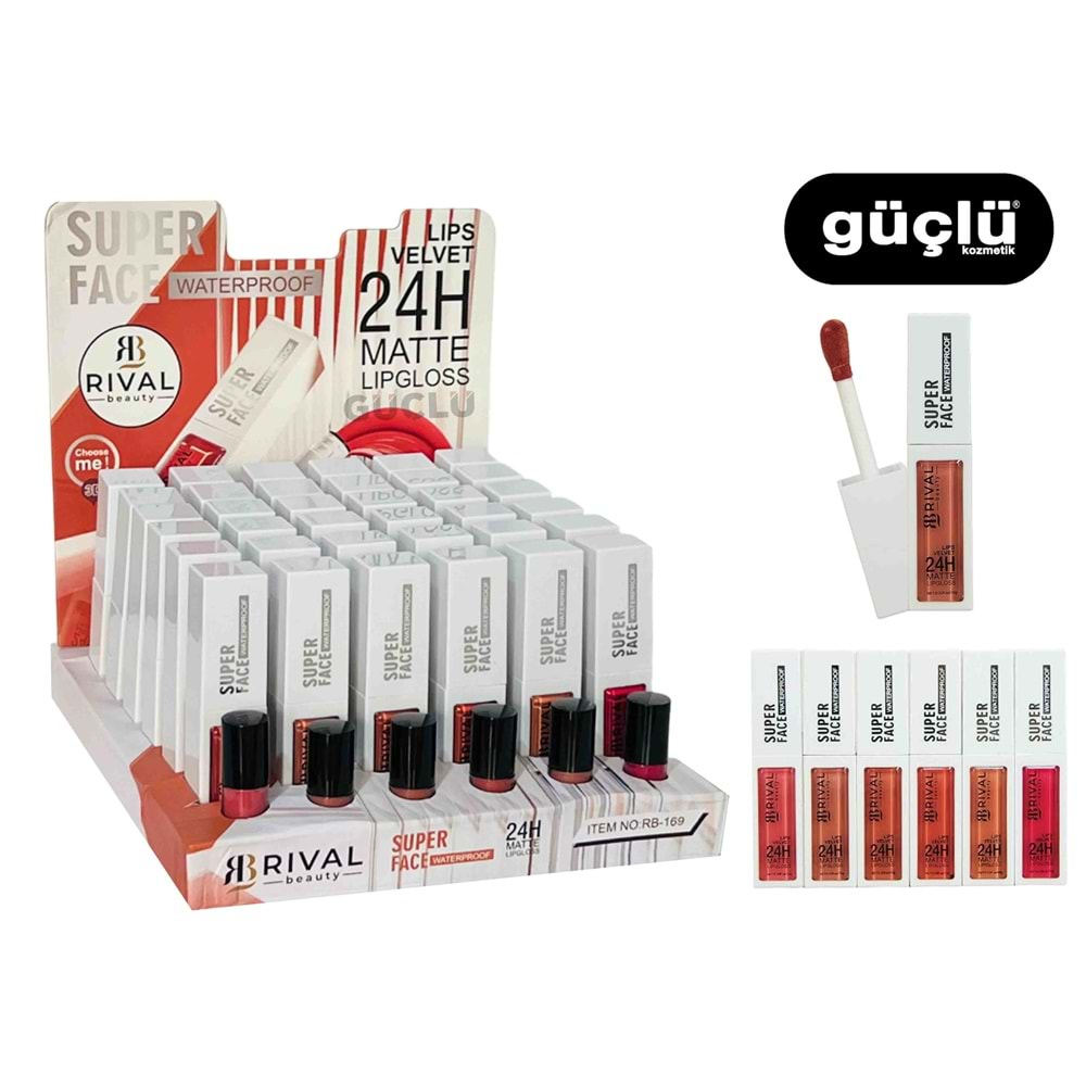 RİVAL LİP GLOSS (RUJ) SUPER FACE WATERPROOF RB169*36LI