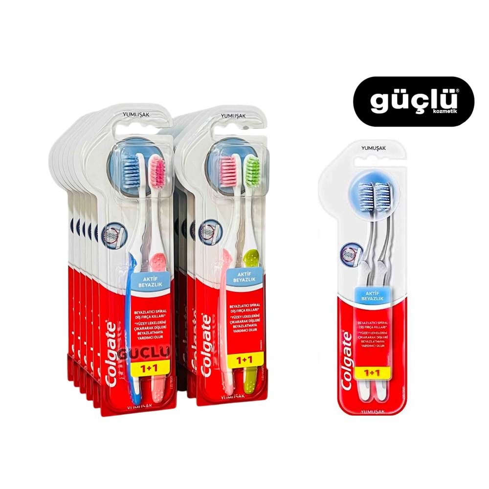 COLGATE DİŞ FIRÇASI 1+1 AKTİF BEYAZLIK 9774*12Lİ