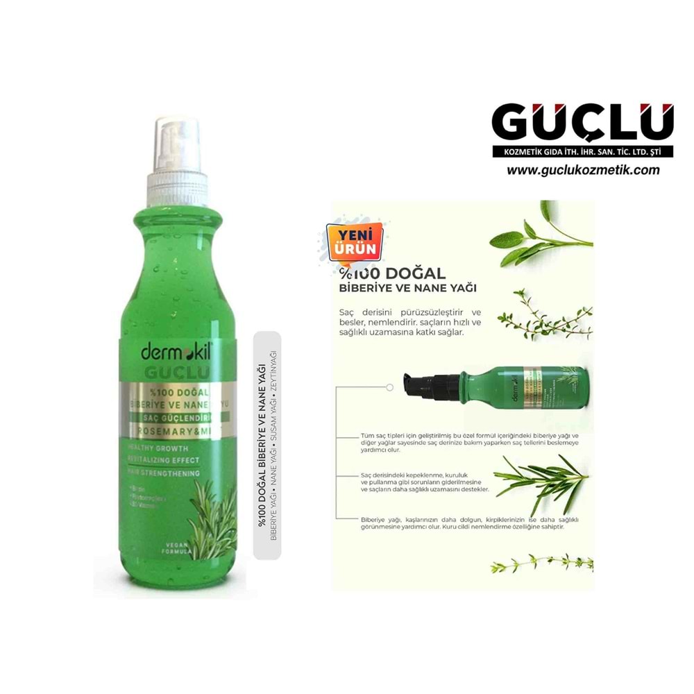 DERMOKİL SAÇ GÜÇLENDİRİCİ TONİK 250ML BİBERİYE- NANE 2084*12Lİ