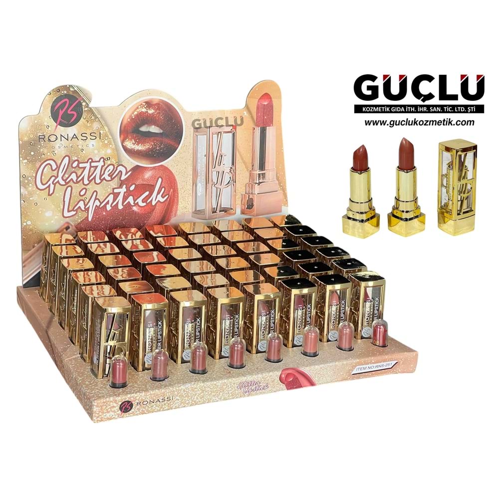 RONASSİ GLITTER LIP STICK (RUJ) RNS251*48Lİ