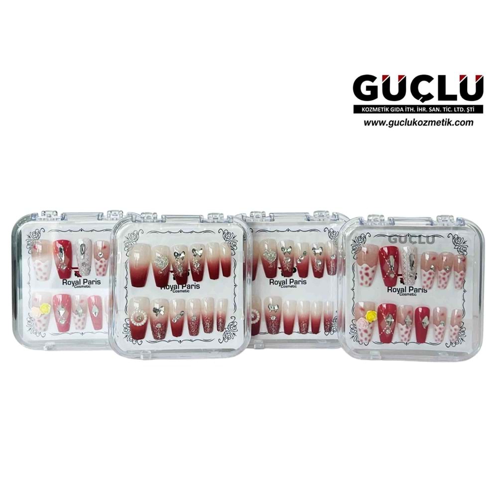 ROYAL P.TAKMA TIRNAK RENKLİ TAŞLI RC-308*12Lİ