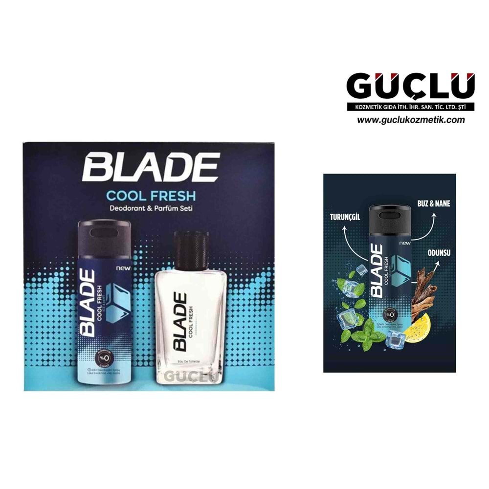BLADE MEN GİF SET PARFÜM EDT 70ML+150ML DEO COOL FRESH*6LI