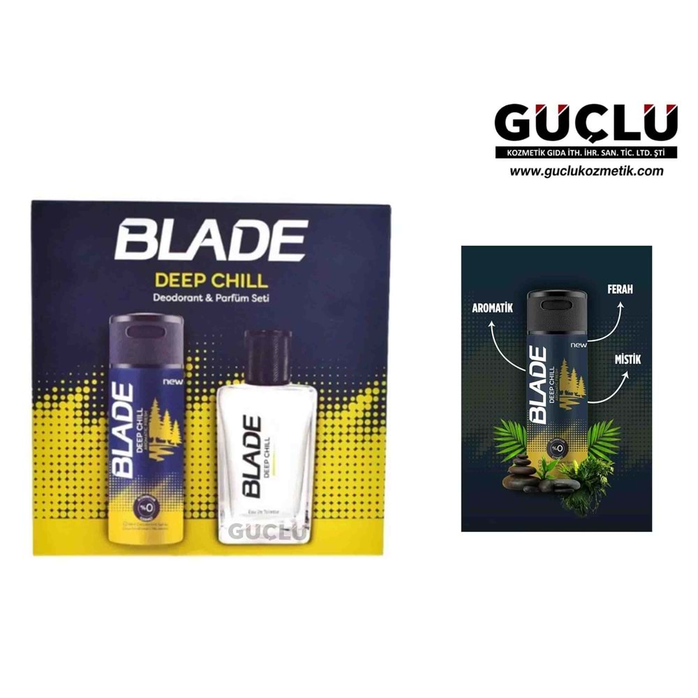 BLADE MEN GİF SET PARFÜM EDT 70ML+150ML DEO DEEP CHILL*6LI