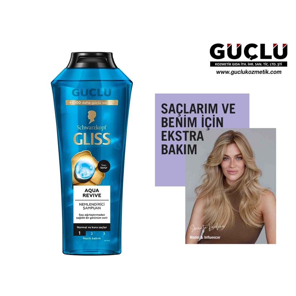 GLİSS ŞAMPUAN 400ML AQUA REVIVE NAZİK BAKIM 3799*6LI