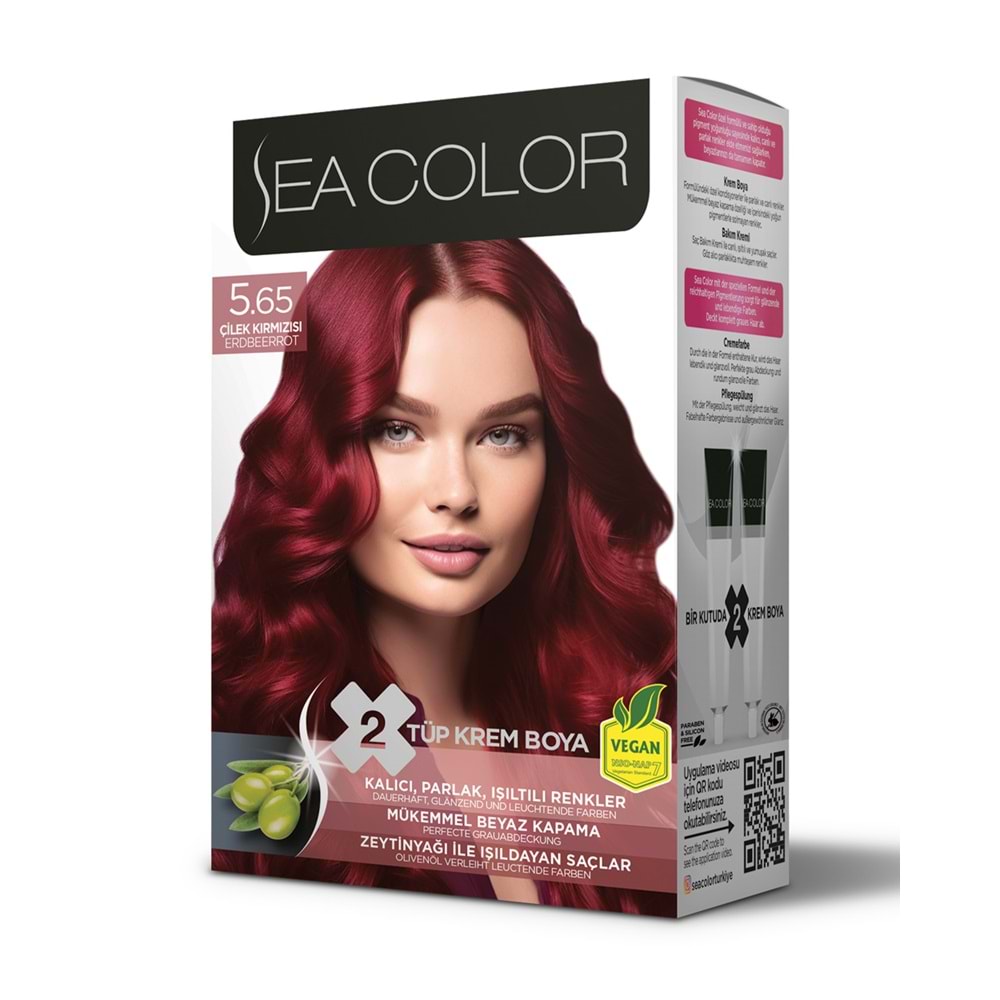 SEA COLOR SAÇ BOYASI 5.65 ÇİLEK KIRMIZISI *24LÜ