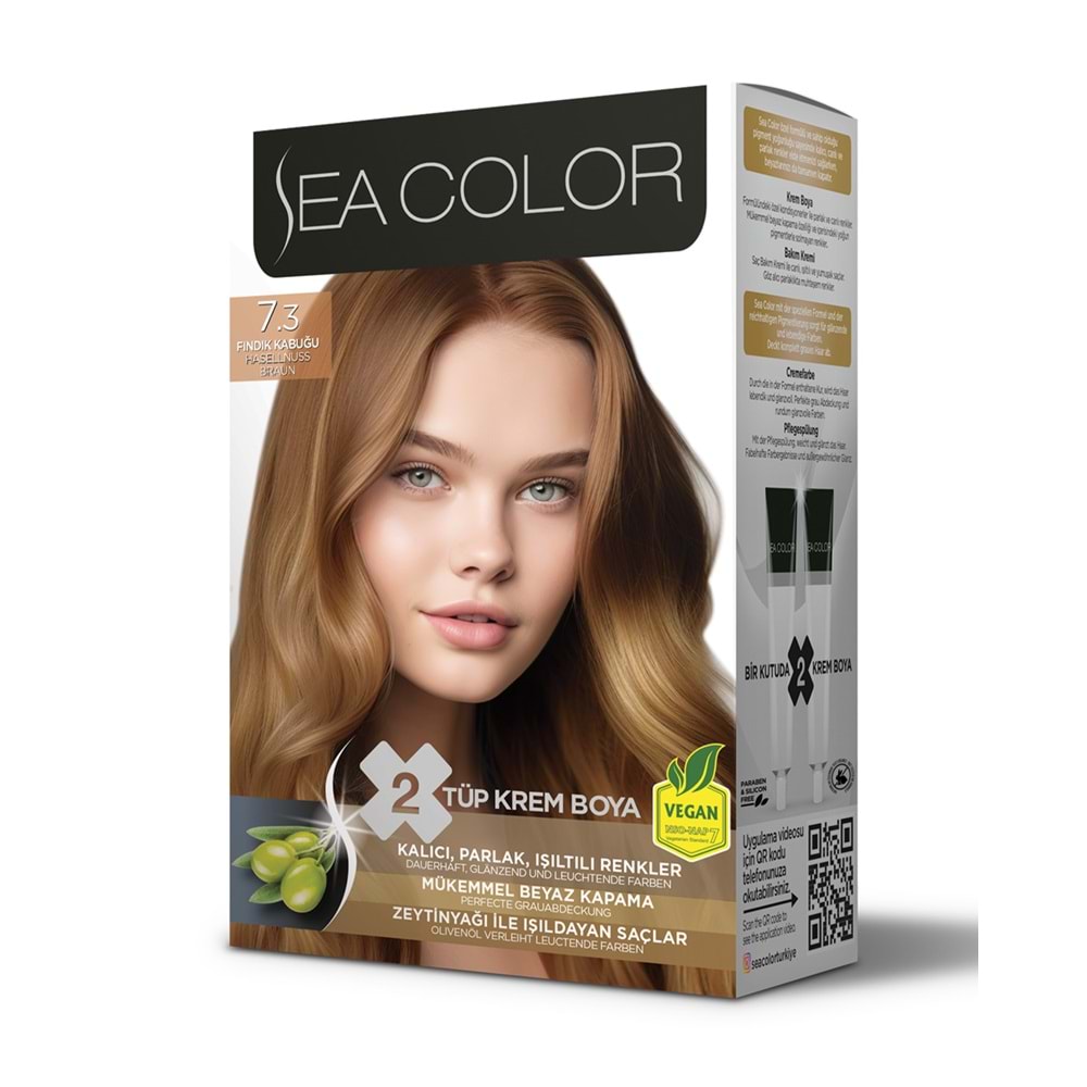 SEA COLOR SAÇ BOYASI 7.3 FINDIK KABUĞU*24LÜ