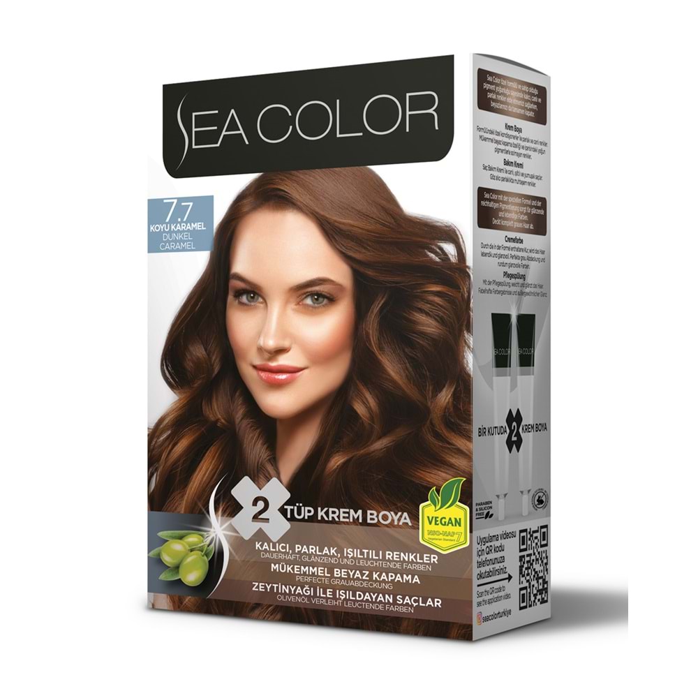 SEA COLOR SAÇ BOYASI 7.7 KOYU KARAMEL*24LÜ