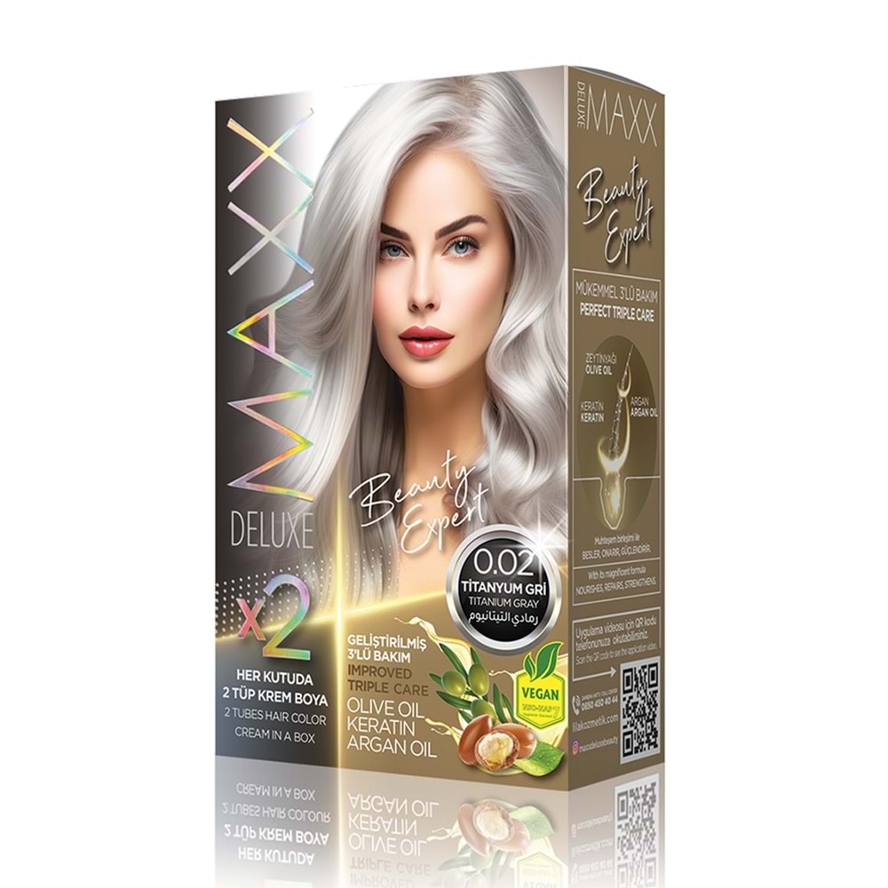 MAXX DELUXE SET SAÇ BOYASI 0.02 TİTANYUM GRİ*24LÜ