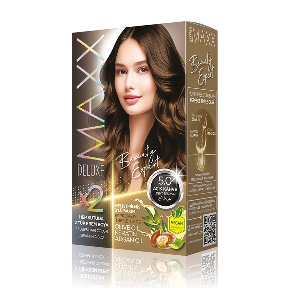 MAXX DELUXE SET SAÇ BOYASI 5.0 AÇIK KAHVE *24LÜ