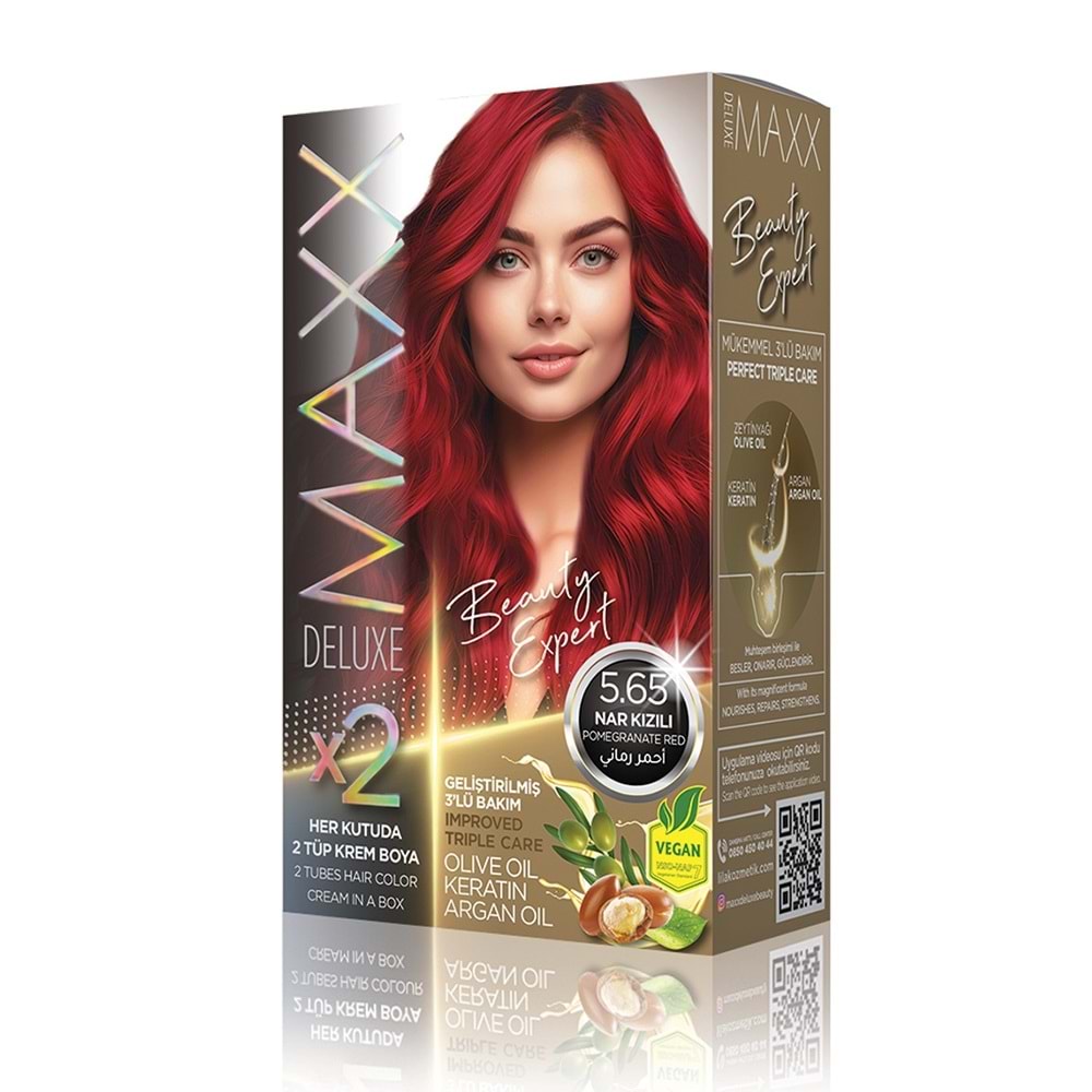 MAXX DELUXE SET SAÇ BOYASI 5.65 NAR KIZILI*24LÜ
