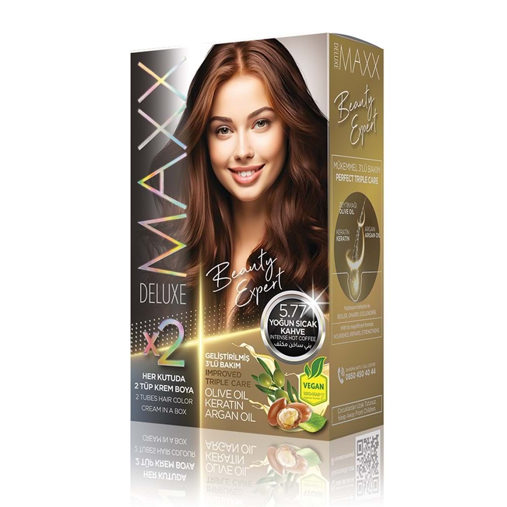MAXX DELUXE SET SAÇ BOYASI 5.77 YOĞUN SICAK KAHVE *24LÜ