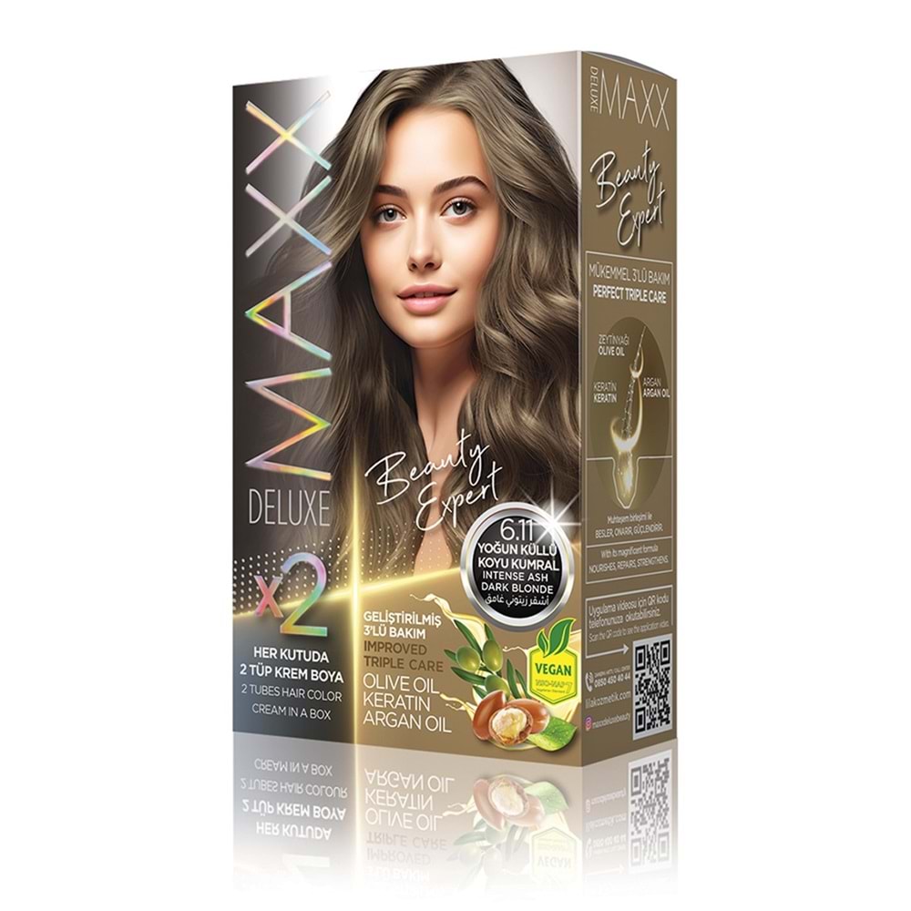 MAXX DELUXE SET SAÇ BOYASI 6.11 YOĞUN KÜLLÜ KOYU KUMRAL*24LÜ