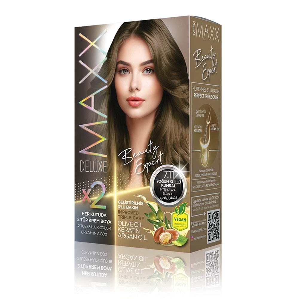 MAXX DELUXE SET SAÇ BOYASI 7.11 YOĞUN KÜLLÜ KUMRAL*24LÜ