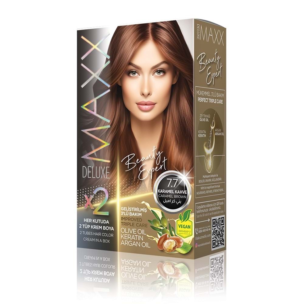 MAXX DELUXE SET SAÇ BOYASI 7.7 KARAMEL KAHVE*24LÜ
