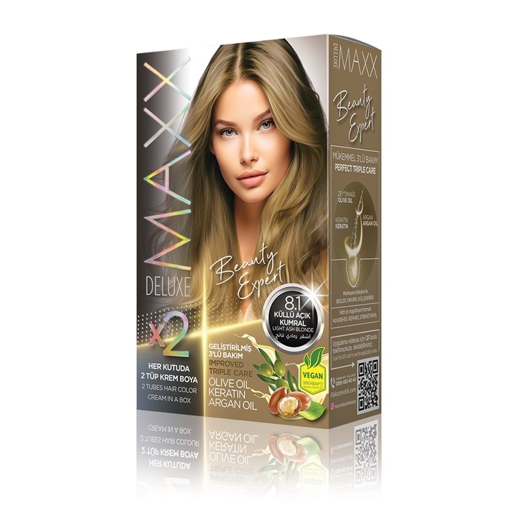 MAXX DELUXE SET SAÇ BOYASI 8.1 KÜLLÜ AÇIK KUMRAL*24LÜ