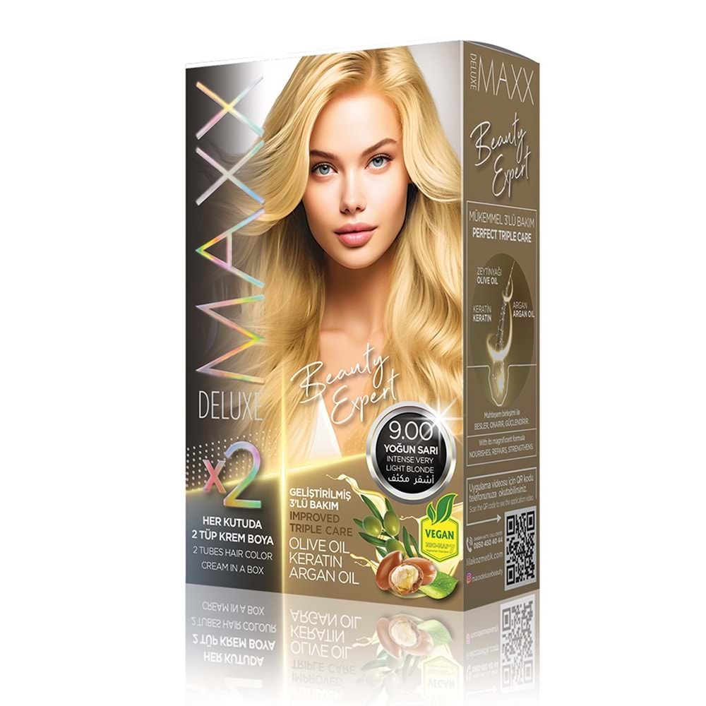 MAXX DELUXE SET SAÇ BOYASI 9.00 YOĞUN SARI*24LÜ