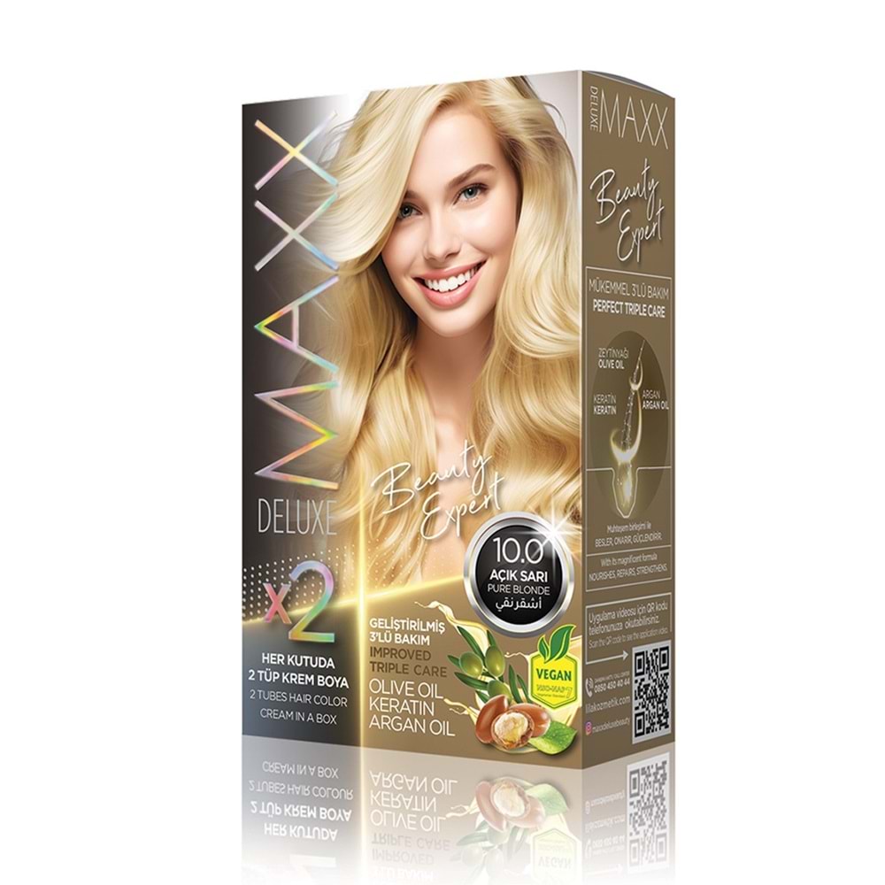 MAXX DELUXE SET SAÇ BOYASI 10.0 AÇIK SARI*24LÜ