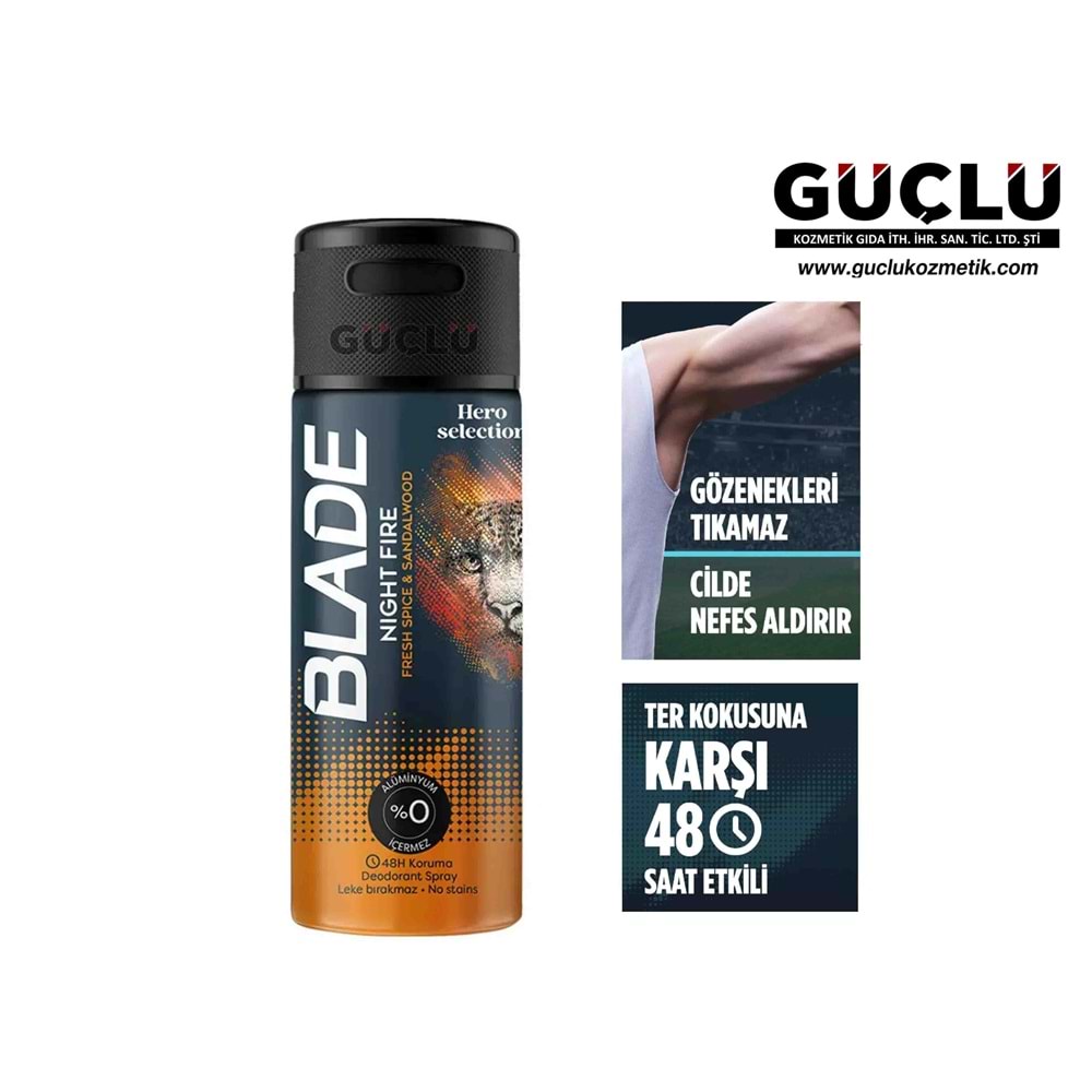 BLADE DEO 150ML NIGHT FIRE*6LI